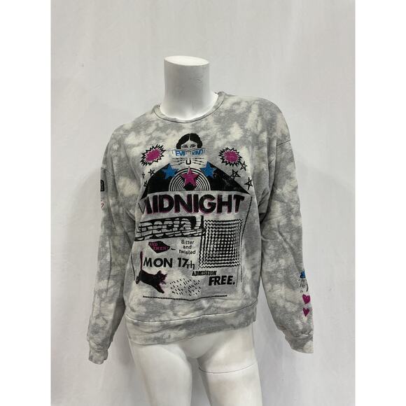 Mother 'The Drop' Gray Crew Neck Square Graphic Sweatshirt Size XS - Picture 2 of 5